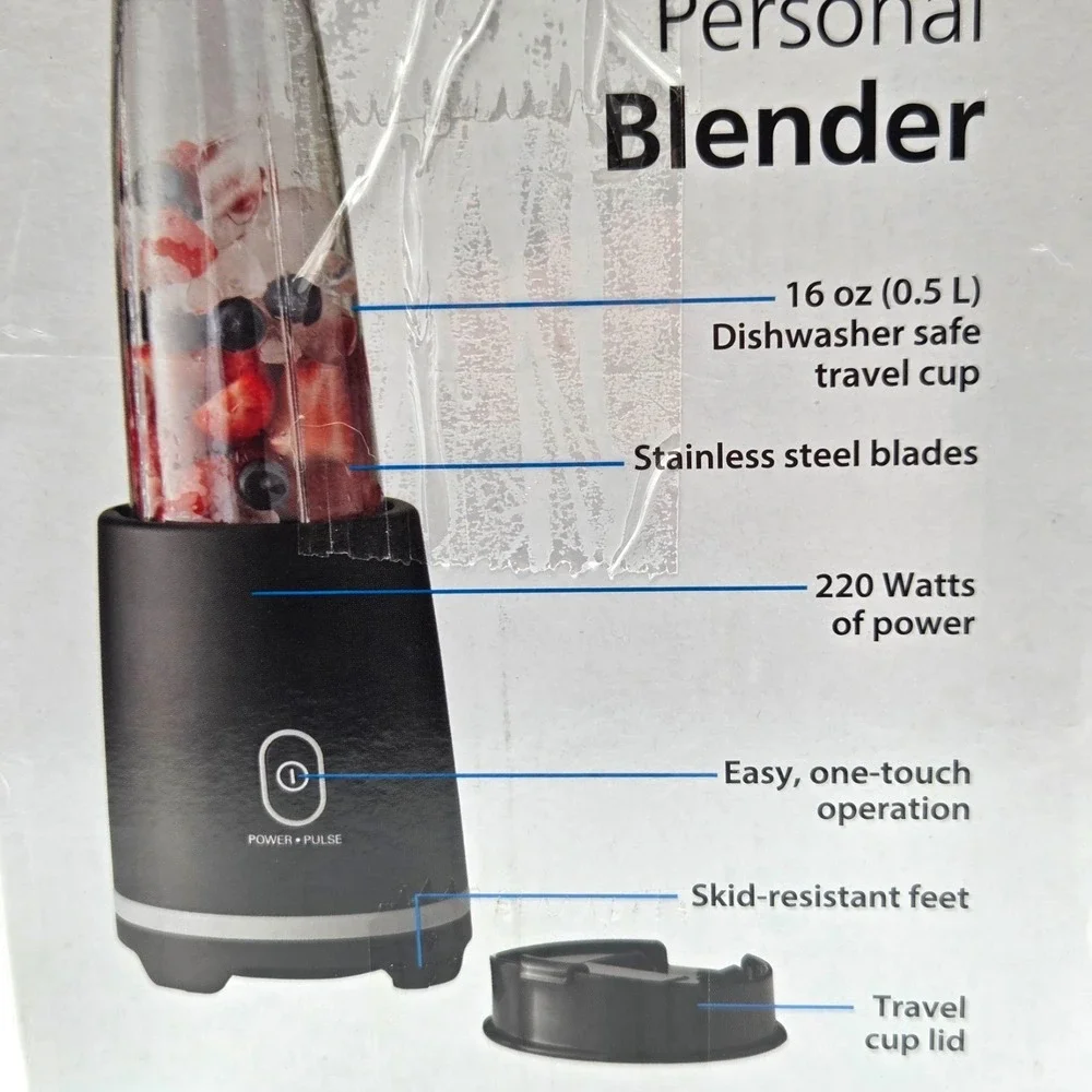 Mainstays Single Serve Personal Blender 16 oz Blend & Go Travel Cup W/ Lid NIB